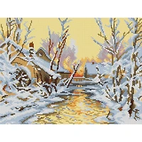 Orchidea Gobelin Walter Moras - Snowy Mill (fragment) Halfstitch Canvas