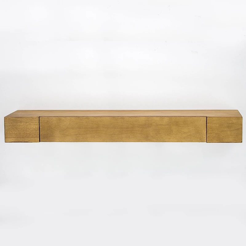 36" Brown Floating Wall Shelf with Drawer
