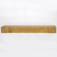 36" Brown Floating Wall Shelf with Drawer