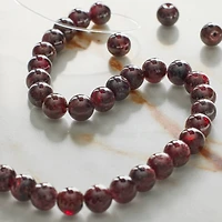 12 Pack:  Round Garnet Beads, 6mm by Bead Landing™