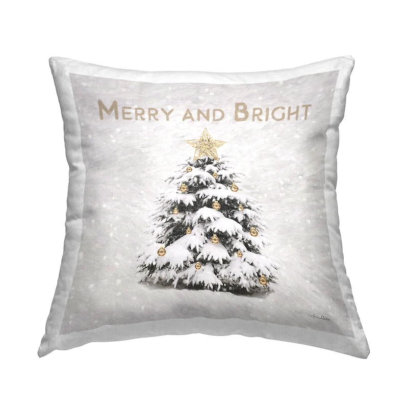 Stupell Industries Merry & Bright Snowy Winter Throw Pillow