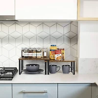 NEX™ 12" Rustic Brown & Black 3-Tier Kitchen Cabinet Organizer Set