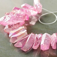 12 Pack: Light Pink Crystal Quartz Stick Beads by Bead Landing™