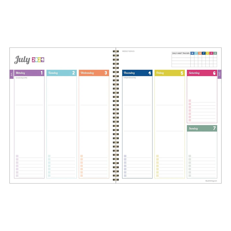 TF Publishing 2024 - 2025 Groovy Large Spiral Planner
