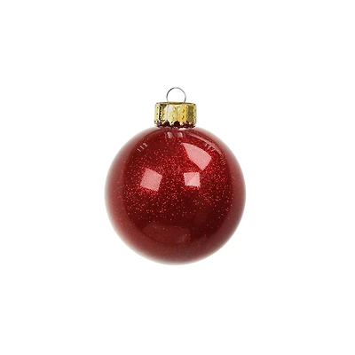 6 Pack 2.5" Glitter Glass Ball Ornaments by Ashland