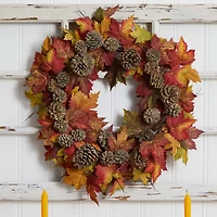 24" Maple & Pinecone Wreath