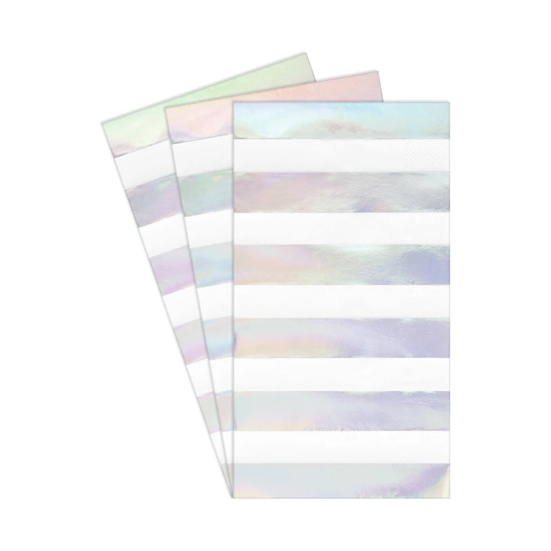 Iridescent Foil Stripes Paper Napkins by Celebrate It™, 16ct.