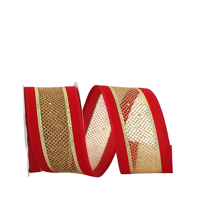 JAM Paper 2.5" x 10yd. Velvet Wired Mesh Middle Ribbon