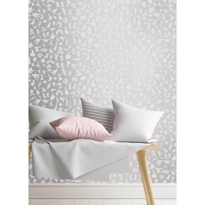 RoomMates Disney 100th Anniversary Characters Silver Peel & Stick Wallpaper