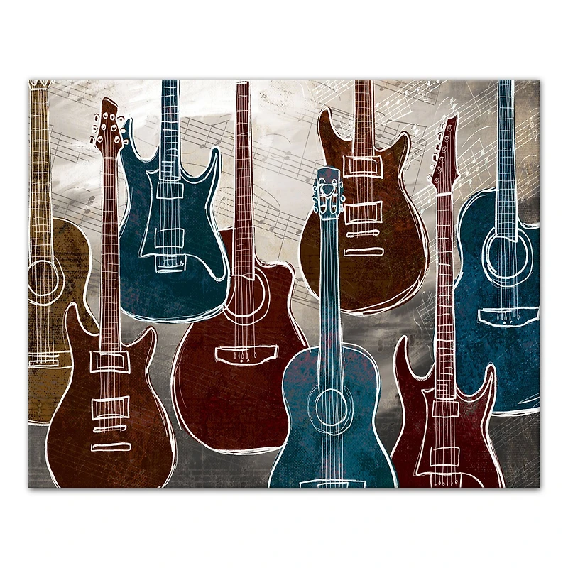 Guitar Party 20" x 16" Canvas Wall Art