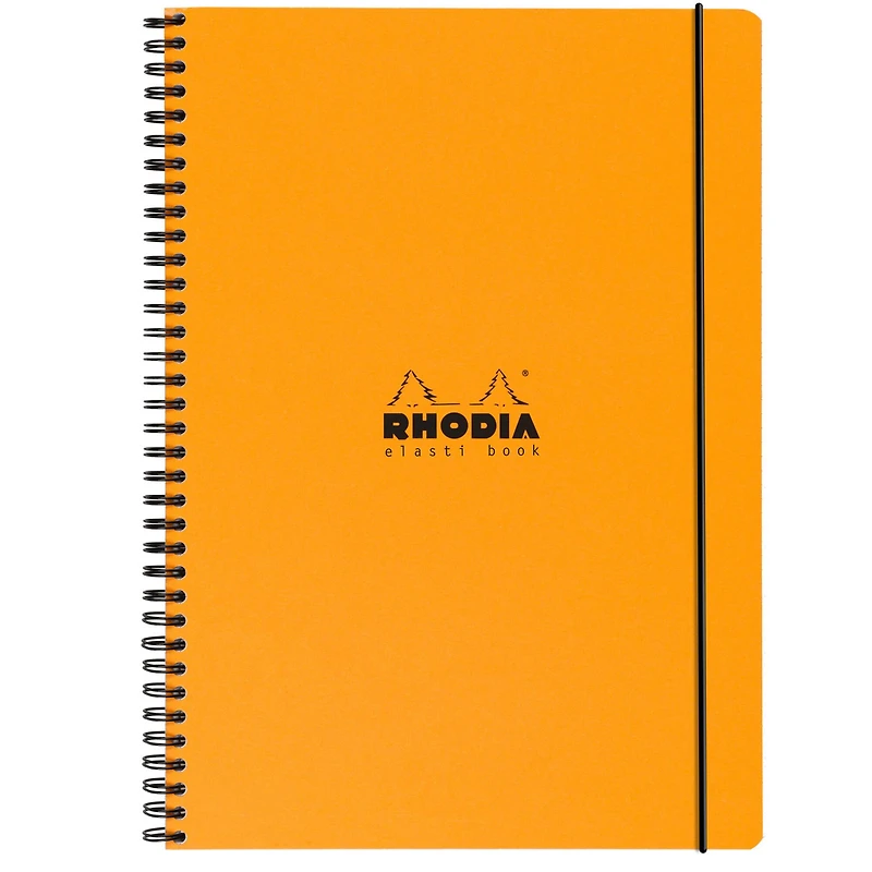 Rhodia® Orange Elasti Book, 9" x 11.75"