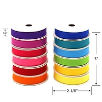 Gwen Studios 3/8" x 3yd. Brights Grosgrain Ribbon Pack, 12ct.