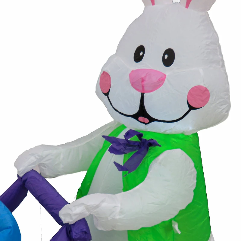 4ft. Inflatable Easter Bunny with Wheelbarrow