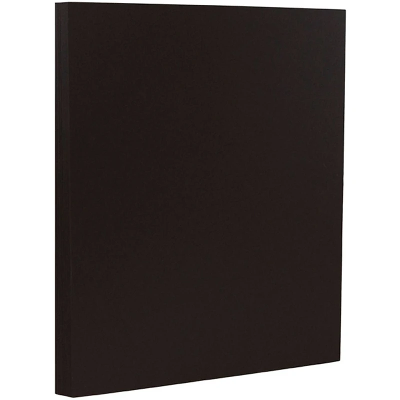 JAM Paper Matte Black Linen 8.5" x 11" 32lb. Recycled Paper, 50 Sheets