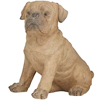 15" Light Brown Polystone Pug Sculpture