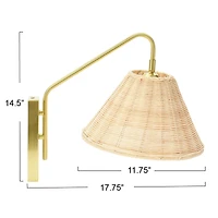 Hello Honey® Rattan & Metal Wall Sconce