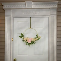 18" Spring Peony & Rose Hoop Wreath