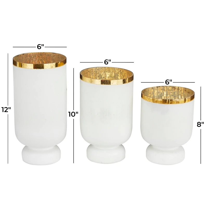 White Glam Candle Holder Set