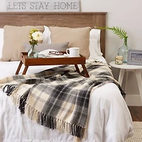 DII® Black & Cream Farmhouse Woven Throw