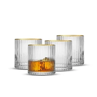 JoyJolt® Christian Siriano 10oz. Optic Gold Rim Glasses, 4ct.