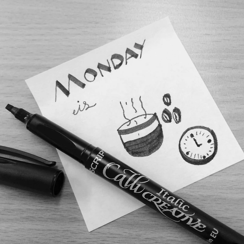 Manuscript Black Left-Handed Italic Marker Set