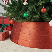 Glitzhome® 3ft. Red Glitter Metal Tree Collar