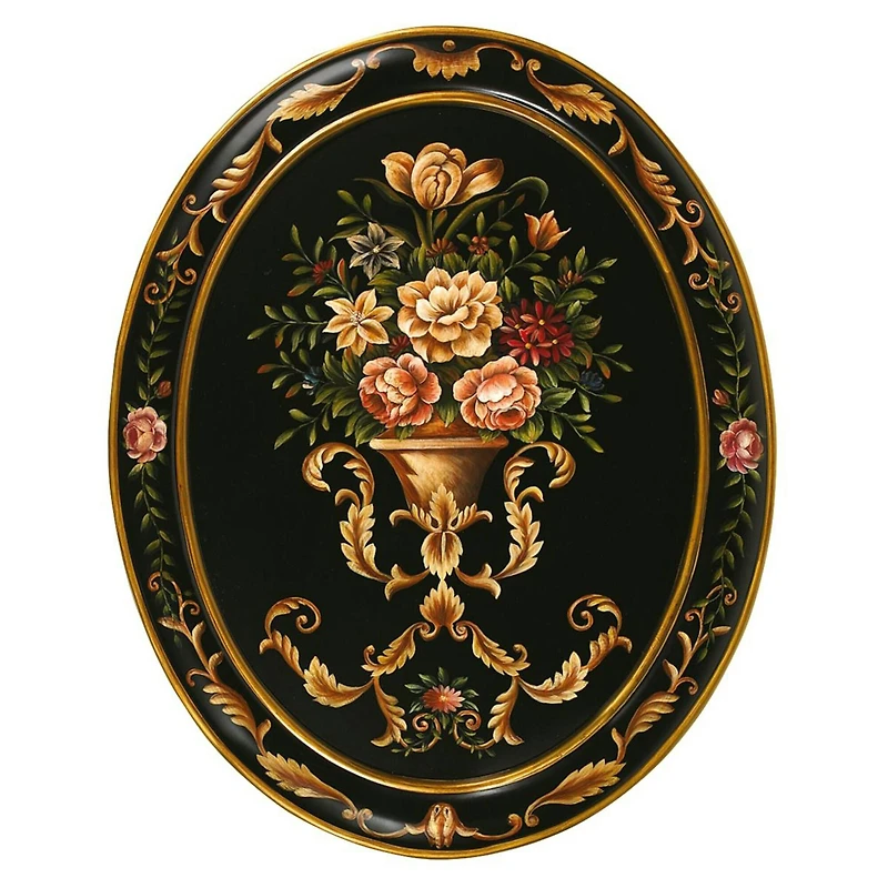 Design Toscano 28" Garden Hand-Painted Oval Wall Masterpiece