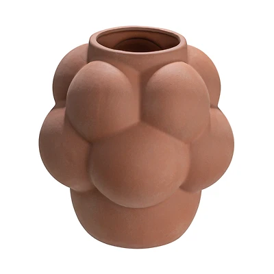 Hello Honey® 8" Terra Cotta Raised Dots Ceramic Vase