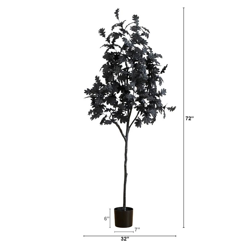 6ft. Artificial Halloween Black Oak Tree
