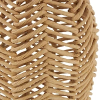 18" Brown Jute Chevron Woven Vase