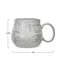 Hello Honey® 16oz. White Snowflake Embossed Stoneware Mug