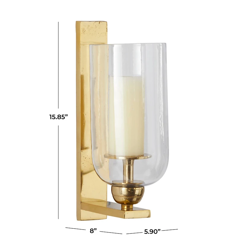 Gold Aluminum Modern Wall Sconce, 6" x 8" x 16"