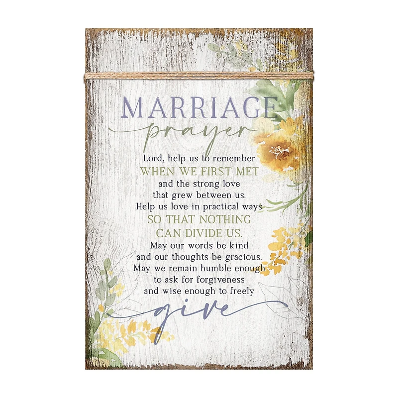 Marriage Prayer Plaque with Easel and Wall Hanger