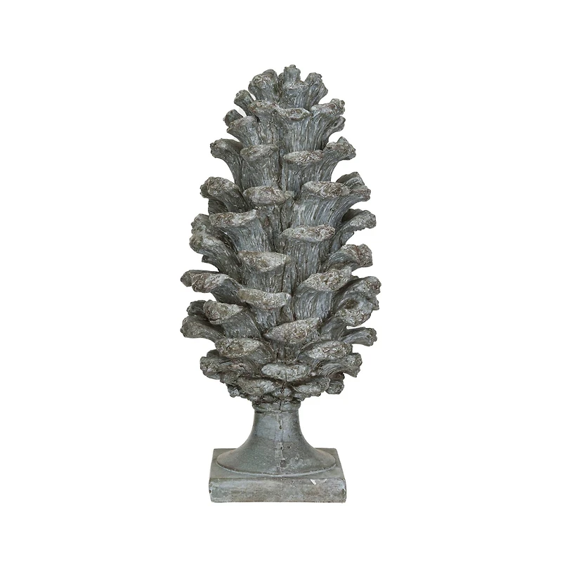 Hello Honey® 13.5" Tall Round Verdigris Finish Pinecone Finial with Base