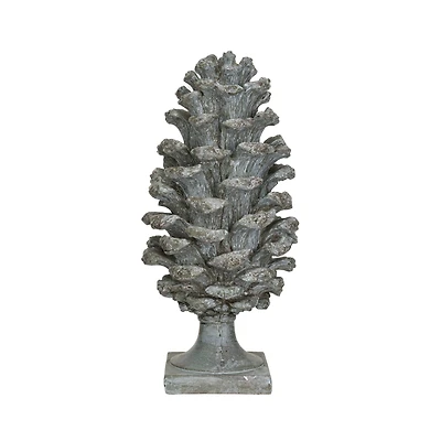 Hello Honey® 13.5" Tall Round Verdigris Finish Pinecone Finial with Base