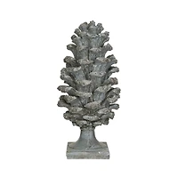 Hello Honey® 13.5" Tall Round Verdigris Finish Pinecone Finial with Base
