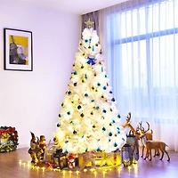Costway 7.5ft. Unlit White Pine Artificial Christmas Tree
