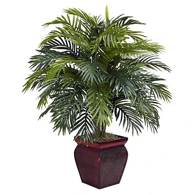 3.16ft. Areca Plant with Decorative Red Planter