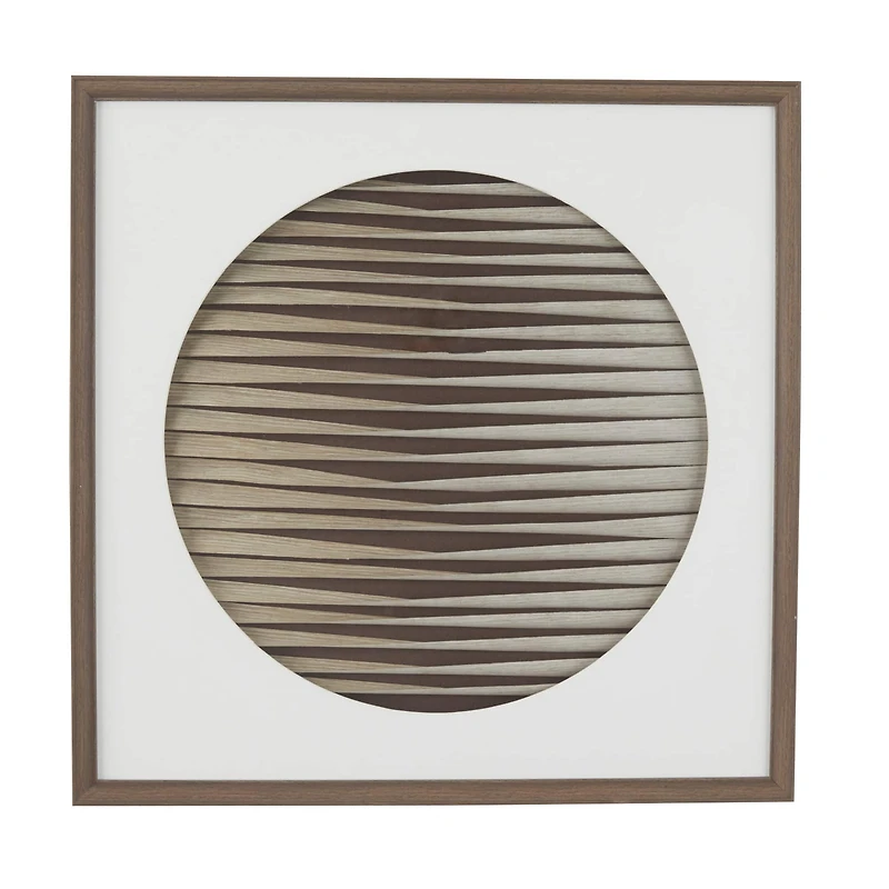 Brown Wood Contemporary Shadow Box, 24" x 2" x 24"