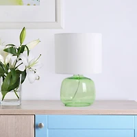 Simple Designs Green & White Glass Table Lamp