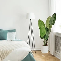 American Art Decor 5ft. Banana Palm Tree in White Ceramic Pot