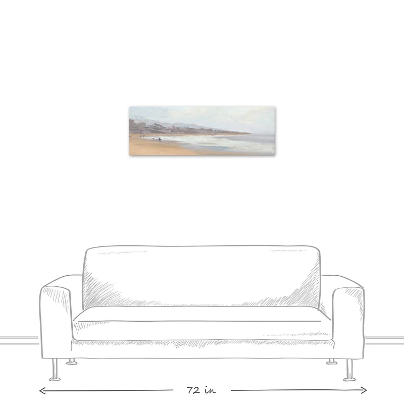Misty Beach Stroll 36" x 12" Canvas Wall Art
