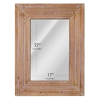 Natural Whitewash Wood Farmhouse Wall Accent Mirror - 30" x 40"