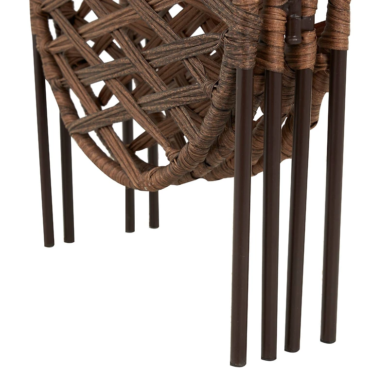 6ft. Copper Metal Geometric Handmade Foldable Freestanding Woven Room Divider Screen