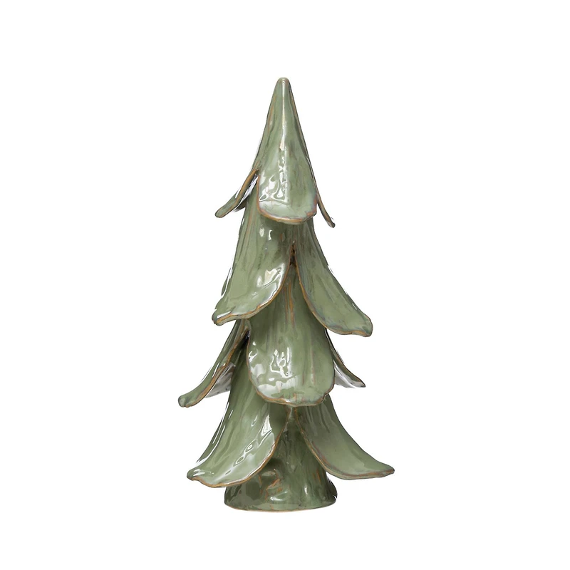 Hello Honey® 15.5" Mint Reactive Glaze Finish Handmade Stoneware Tree