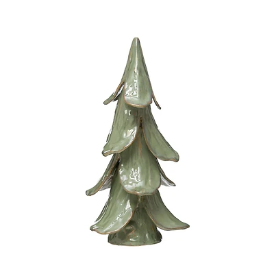 Hello Honey® 15.5" Mint Reactive Glaze Finish Handmade Stoneware Tree