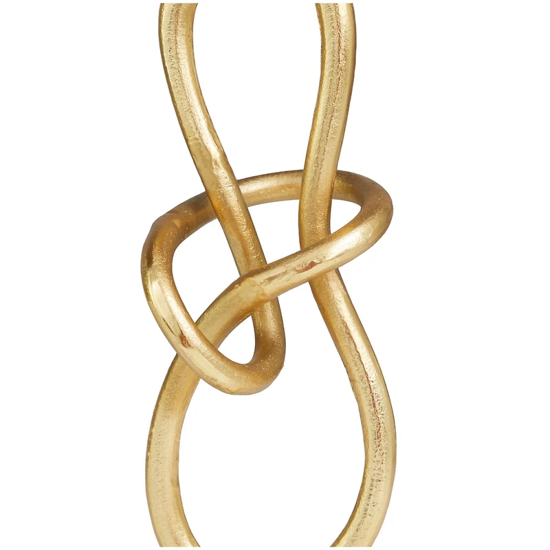 15" Golden Aluminum Abstract Sculpture Décor