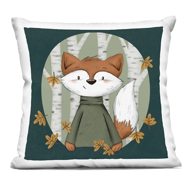Stupell Industries Autumnal Fox & Birch Trees Decorative Printed Throw Pillow
