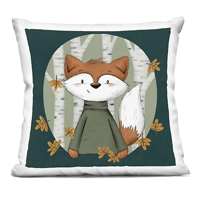 Stupell Industries Autumnal Fox & Birch Trees Decorative Printed Throw Pillow