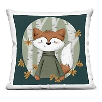 Stupell Industries Autumnal Fox & Birch Trees Decorative Printed Throw Pillow